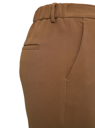 Shop Alberto Biani Brown  Stretch Fabric Pants