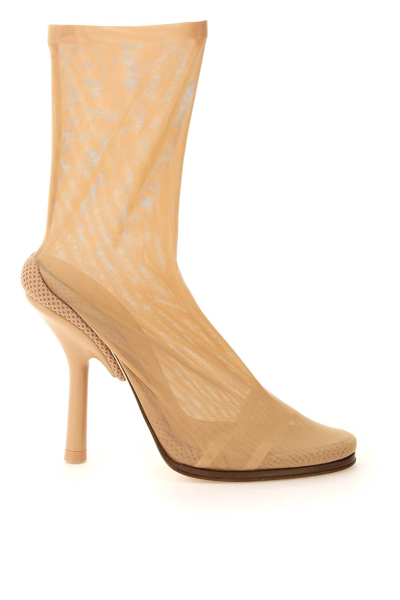 Shop Burberry Stretch Tulle Sock Ankle Boots In Mixed Colours