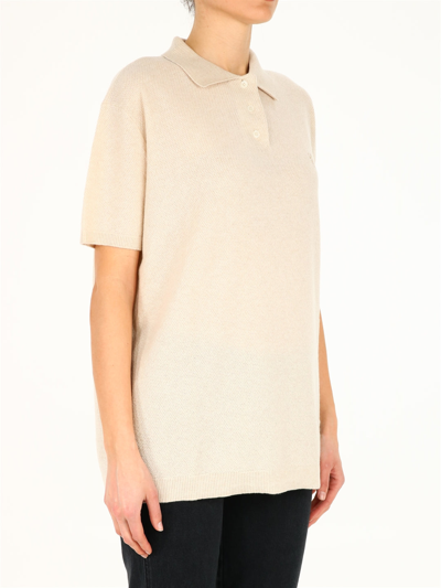 Shop Loewe Cashmere Polo Shirt In Beige