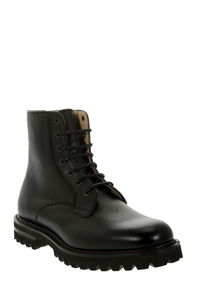 Shop Church's Coalport 2 - Hammered Leather Lace-up Boot In Black