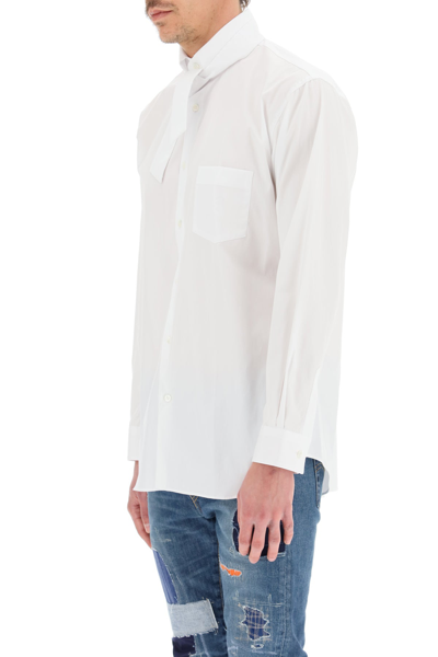 Shop Comme Des Garçons Shirt Comme Des Garcons Shirt Poplin Shirt With Tied Collar In White