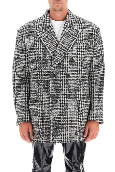 Shop Dolce & Gabbana Checkered Double-breasted Wool Jacket In Mixed Colours