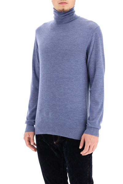 Shop Dolce & Gabbana High Neck Cashmere Sweater In Mixed Colours
