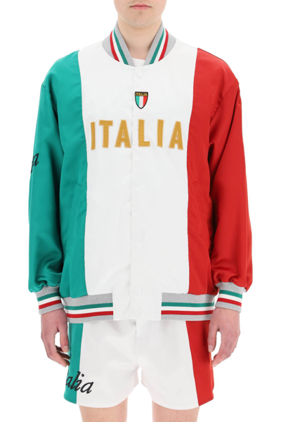 Shop Dolce & Gabbana Italian Flag Light Bomber Jacket In Mixed Colours