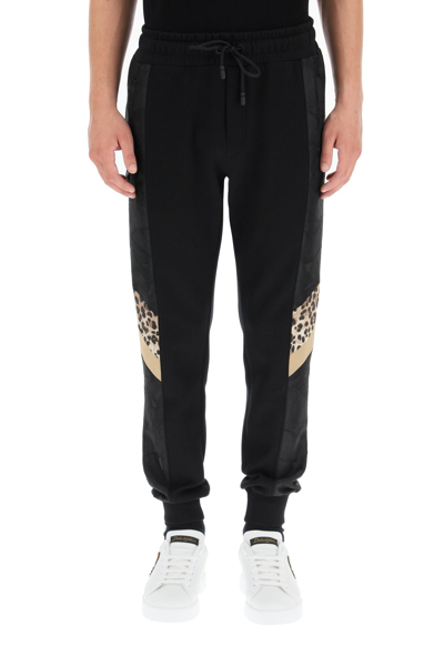 Shop Dolce & Gabbana Jogger Pants Animalier In Black