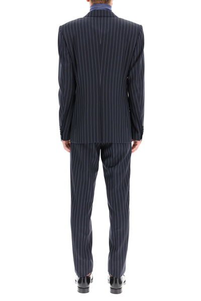 Shop Dolce & Gabbana Sicilia Suit In Pinstripe Wool In Mixed Colours