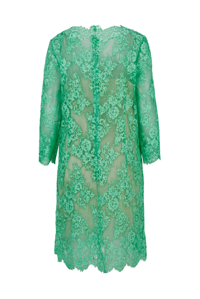 Shop Ermanno Scervino Dress In Semi-transparent Lace In Green