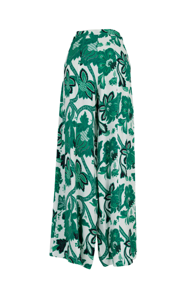 Shop Etro Pants With Tree Of Life Print In White