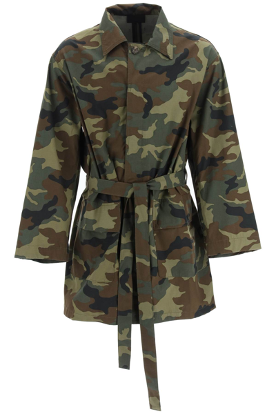 Shop Fear Of God Camo Military Coat In Mixed Colours