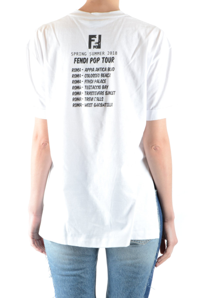 Shop Fendi Tshirt Short Sleeves In White