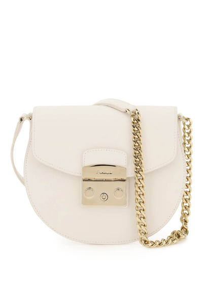 Shop Furla Metropolis Crossbody Mini Bag In White