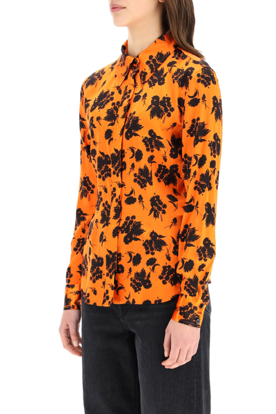 Shop Ganni Printed Shirt In Mixed Colours