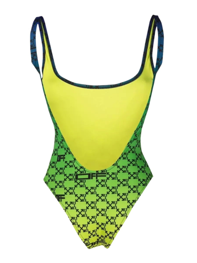Shop Off-white Gradient Arrow One-piece Swimsuit In Green