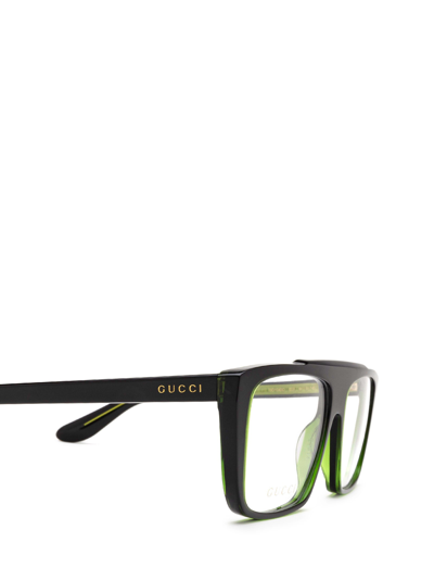 Shop Gucci Eyewear Eyeglasses In Green &amp; Black