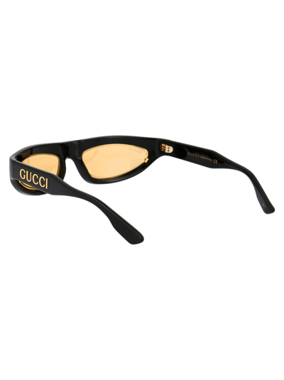 Shop Gucci Sunglasses In 001 Black Black Yellow