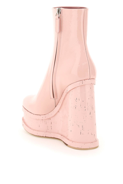 Shop Haus Of Honey Lacquer Doll Wedge Ankle Boots In Pink