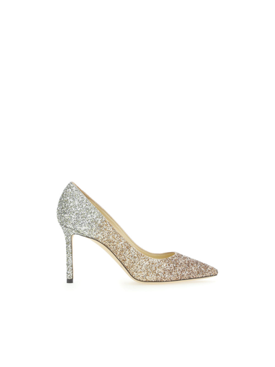 Shop Jimmy Choo Pumps In Rose Gold/gold/silver