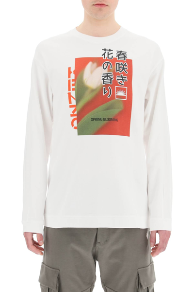 Shop Kenzo Daisy And Tulip Print Sweatshirt In White