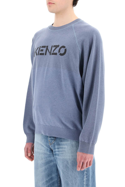 Shop Kenzo Logo Print Sweater In Mixed Colours