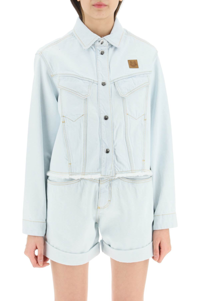 Shop Kenzo Organic Cotton Denim Jacket In Blue