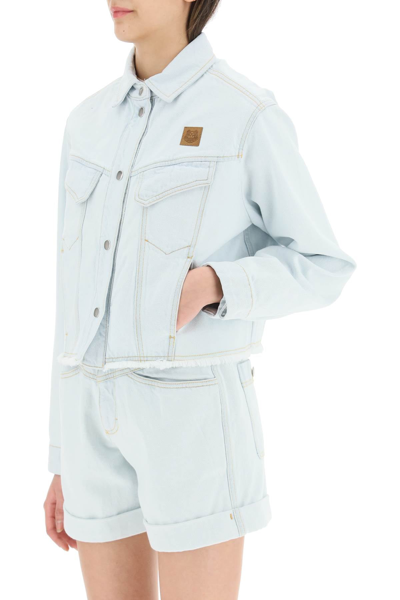 Shop Kenzo Organic Cotton Denim Jacket In Blue
