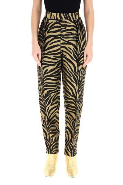 Shop Khaite Magdeline Zebra Print Trousers In Mixed Colours