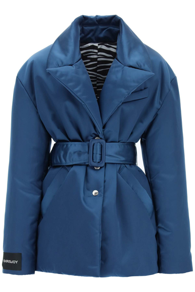 Khrisjoy Tailoring Belted Down Jacket In Blue | ModeSens