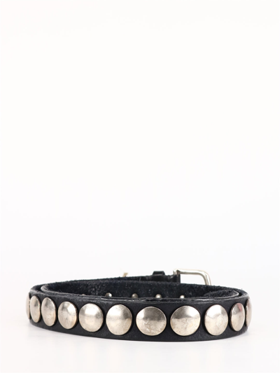 Shop Golden Goose Leather Belt With Studs In Black