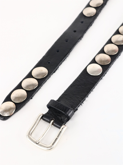 Shop Golden Goose Leather Belt With Studs In Black