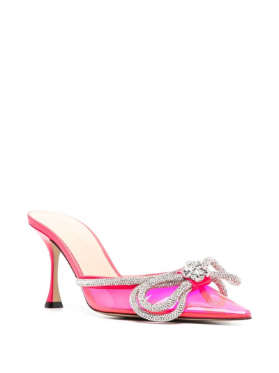 Shop Mach & Mach Pvc Double Bow Mules In Pink