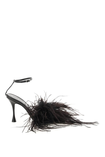 Shop Magda Butrym Feather Sandalas In Black
