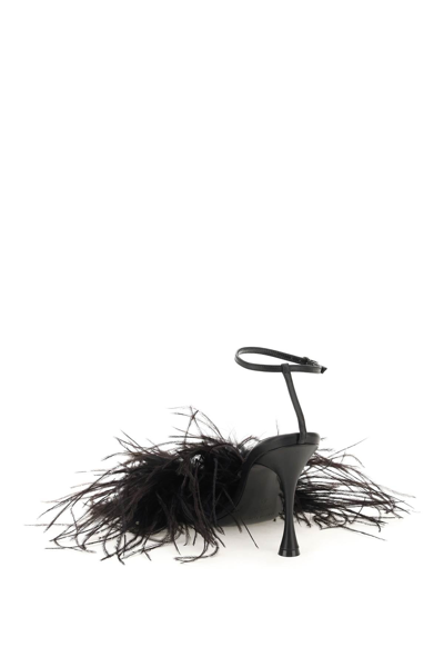 Shop Magda Butrym Feather Sandalas In Black