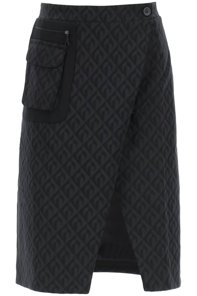Shop Marine Serre Moon Lozenge Jacquard Skirt In Black