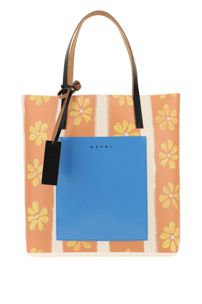 Shop Marni Daisy Print Pvc Tote Bag In Mixed Colours