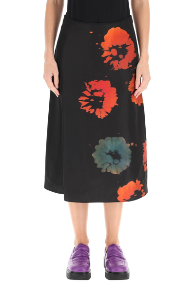 Shop Marni Faille Midi Skirt In Mixed Colours