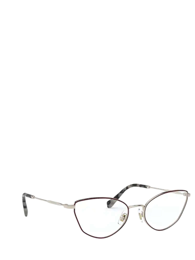 Shop Miu Miu Eyewear Eyeglasses In Pale Gold / Bordeaux