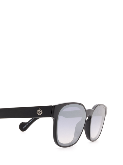 Moncler Ml0086 Shiny Black Unisex Sunglasses In Shiny Black