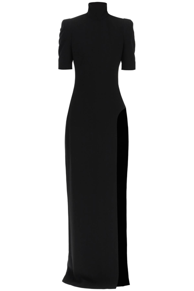 Shop Monot Long Dress With Shaped Vent In Black