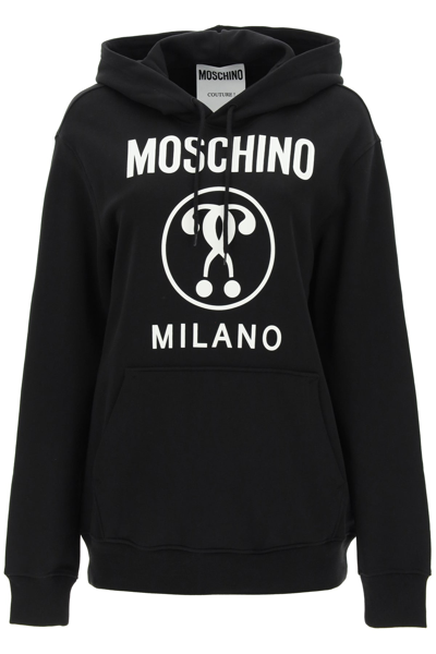 Shop Moschino Double Question Mark Hoodie In Mixed Colours