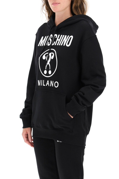 Shop Moschino Double Question Mark Hoodie In Mixed Colours