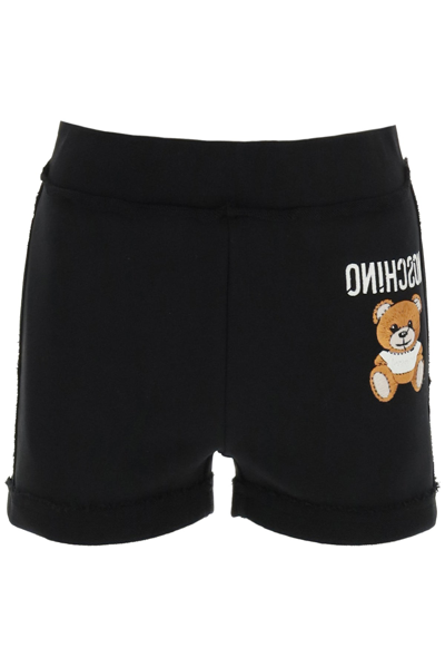Shop Moschino Inside Out Teddy Bear Shorts In Black