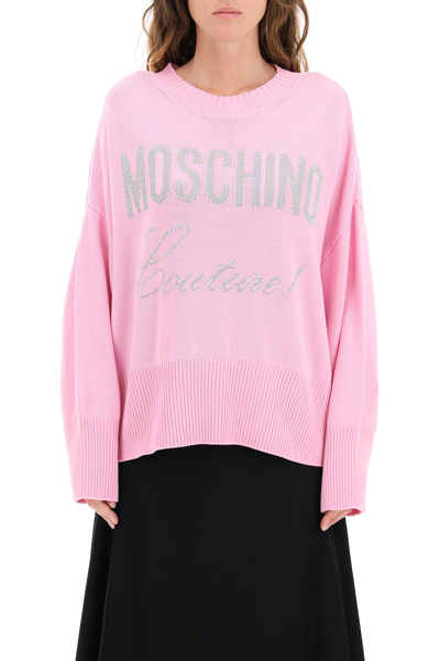 Shop Moschino Couture Lurex Sweater In Mixed Colours