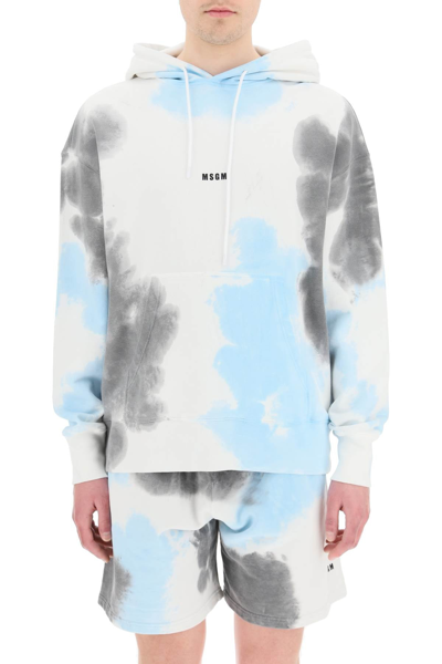 Shop Msgm Tie-dye Hoodie In Mixed Colours