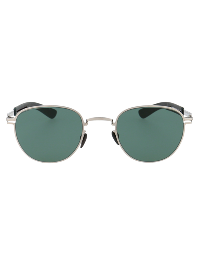 Shop Mykita Sunglasses In 245 Mh3 Silver/storm Grey|neophan Solid