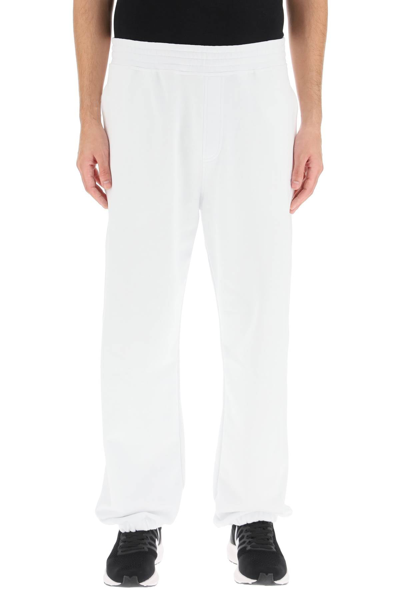Shop Neil Barrett Bolt Logo Baggy Sweatpants In White