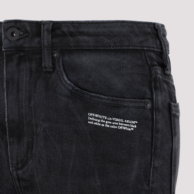 Shop Off-white Cotton Denim Skinny Jeans In Black
