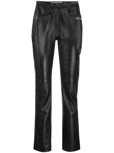 Shop Off-white Polished-finish Trousers