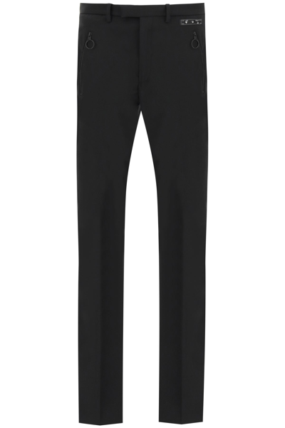 Shop Off-white Tuxedo Trousers In Black