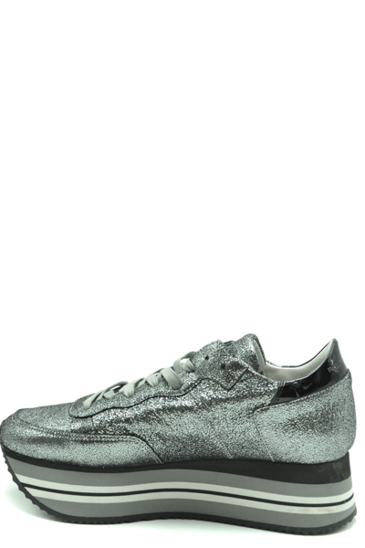 Shop Philippe Model Sneakers In Silver