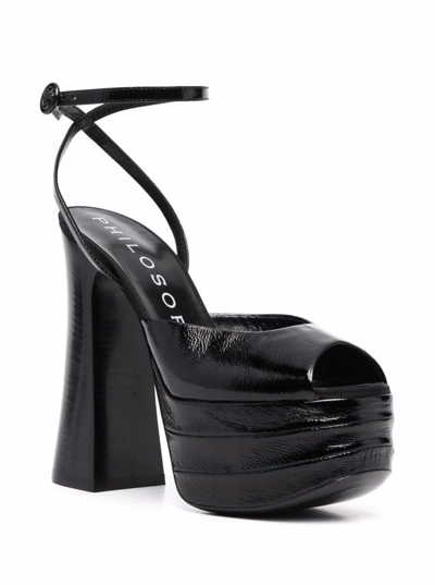Shop Philosophy Di Lorenzo Serafini Woman's Naplak Black Leather Sandals